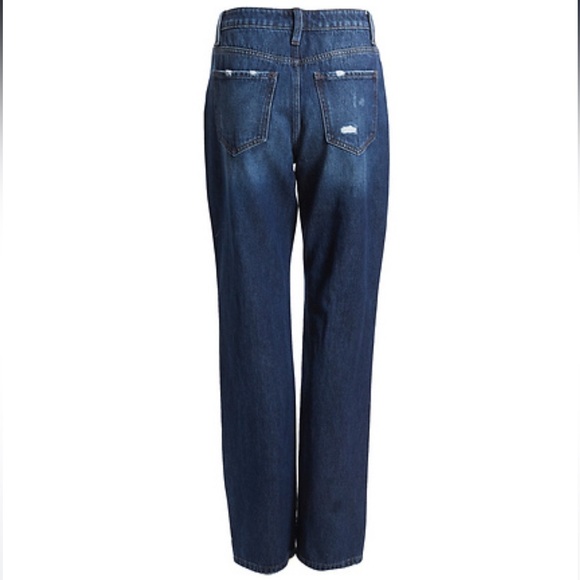 CEROS high-rise straight leg raw hem ripped distressed dark wash Jeans Size 30 - Picture 2 of 7